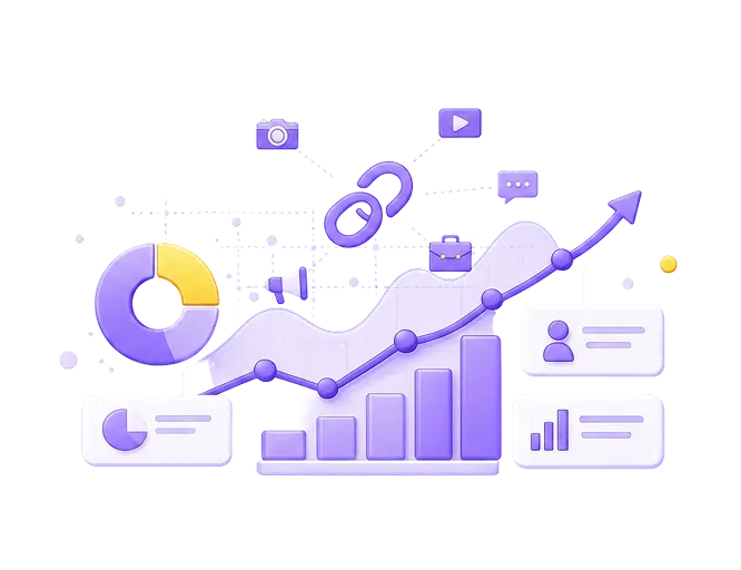 One short link for Instagram, YouTube, TikTok, Telegram, WhatsApp, LinkedIn, Facebook, and analytics