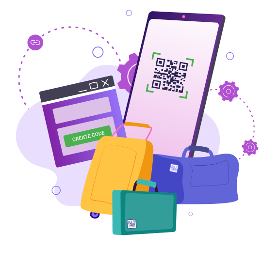 QR-код на чемодане